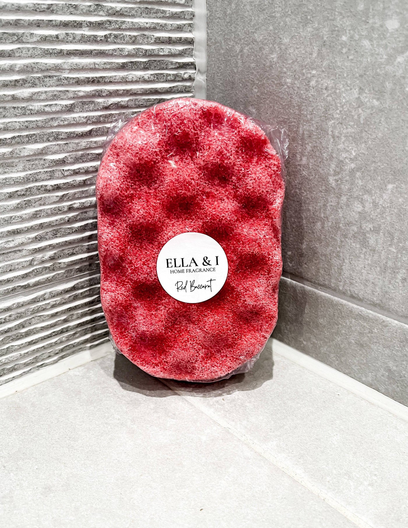 Red Baccarat (rouge) exfoliating soap sponge - Ella and I